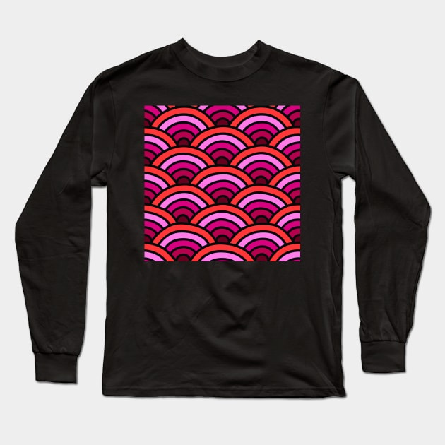 Seigaiha Long Sleeve T-Shirt by Kelly Louise Art